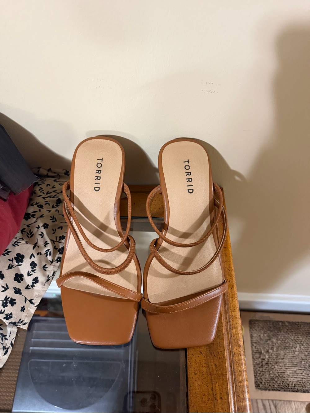 torrid Chestnut Strappy Square-Toe Heeled Sandals